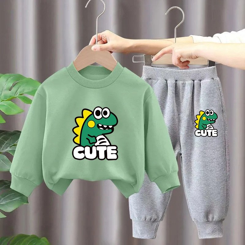 Boys Clothing Set round collar Sport Sweatshirt Kids' Autumn & Spring Fashionable Suit Vintage Style Two-Piece set
