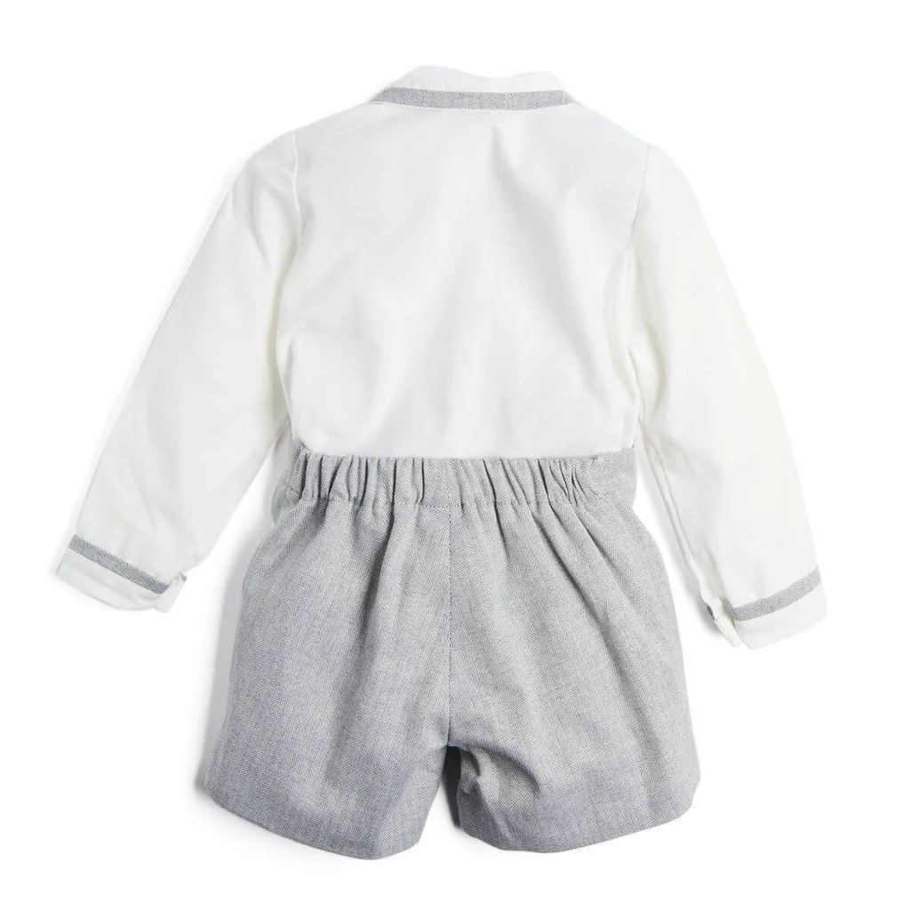 Summer Spanish Kids Formal Shirt Shorts Children Boutique Clothes Suits With Button 2 Piece Toddler Baby Boys Clothing Set