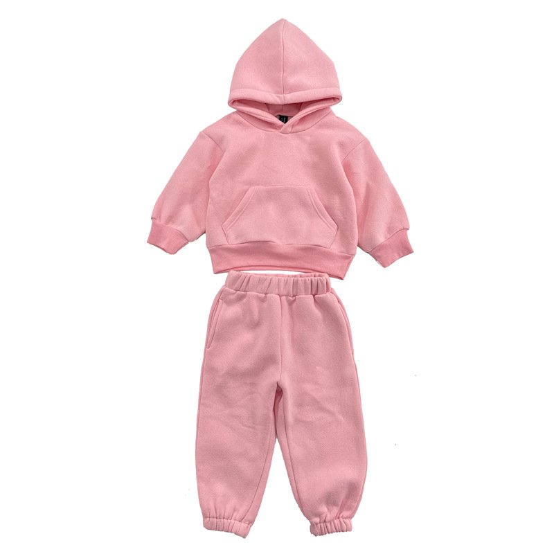 2024 Winter Custom Children Clothes Set Kids Hoodies Tracksuit French Terry Kids Clothing Sets Long Sleeve Boys Kids Clothing