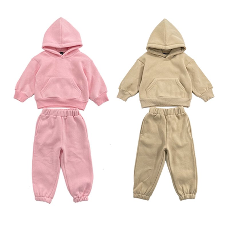 2024 Winter Custom Children Clothes Set Kids Hoodies Tracksuit French Terry Kids Clothing Sets Long Sleeve Boys Kids Clothing