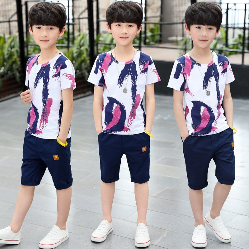 Children's Set Boys' clothing Sets Short Sleeve Children's summer sports two-piece set