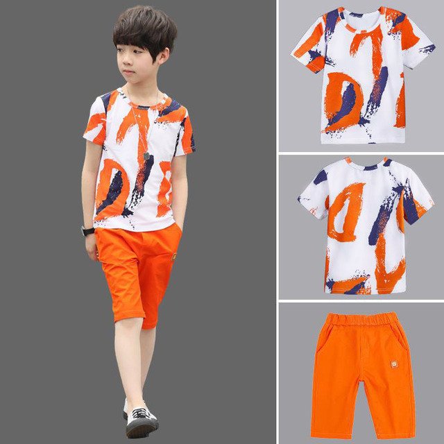 Children's Set Boys' clothing Sets Short Sleeve Children's summer sports two-piece set