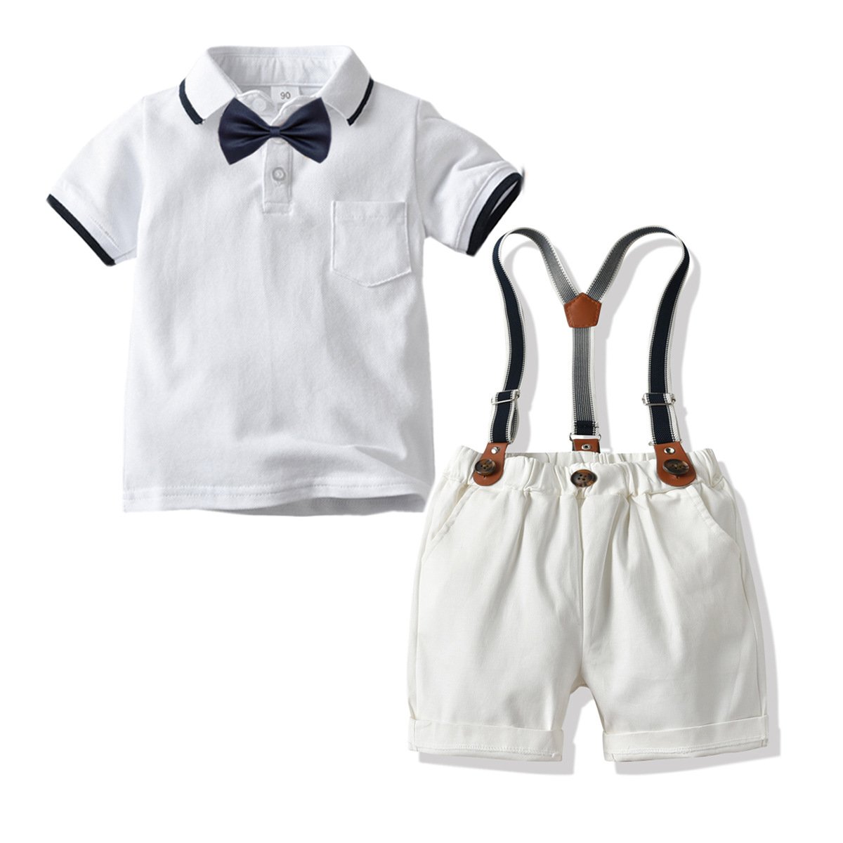 Supplier Boys Summer Shorts clothes cotton short-sleeve shirt white short 4pcs sets baby boys' clothing sets