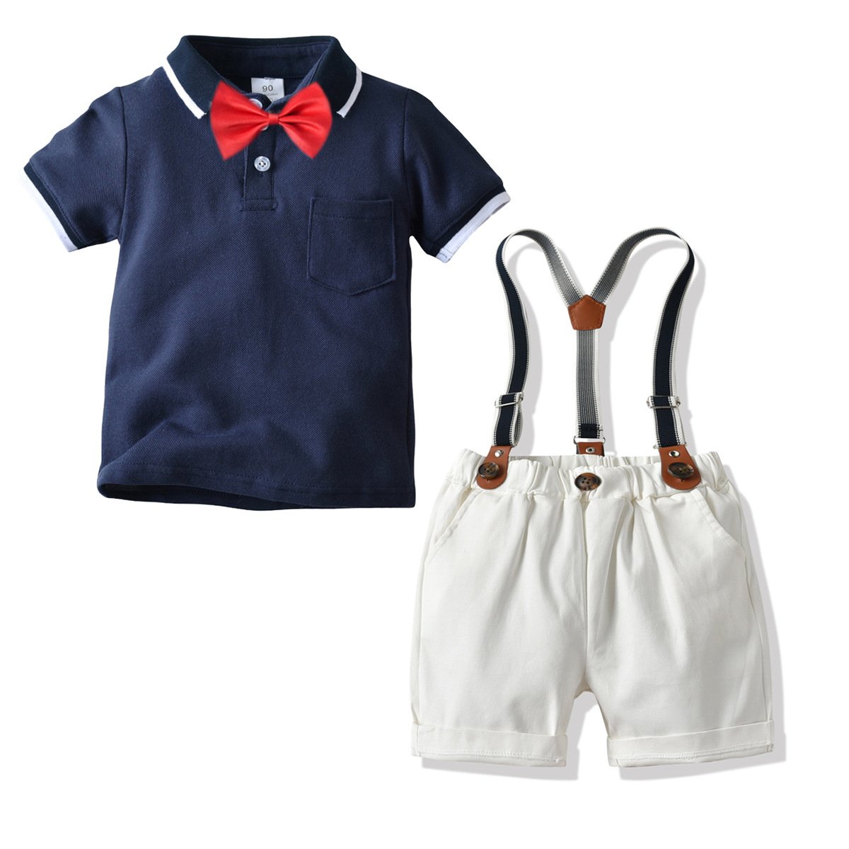 Supplier Boys Summer Shorts clothes cotton short-sleeve shirt white short 4pcs sets baby boys' clothing sets