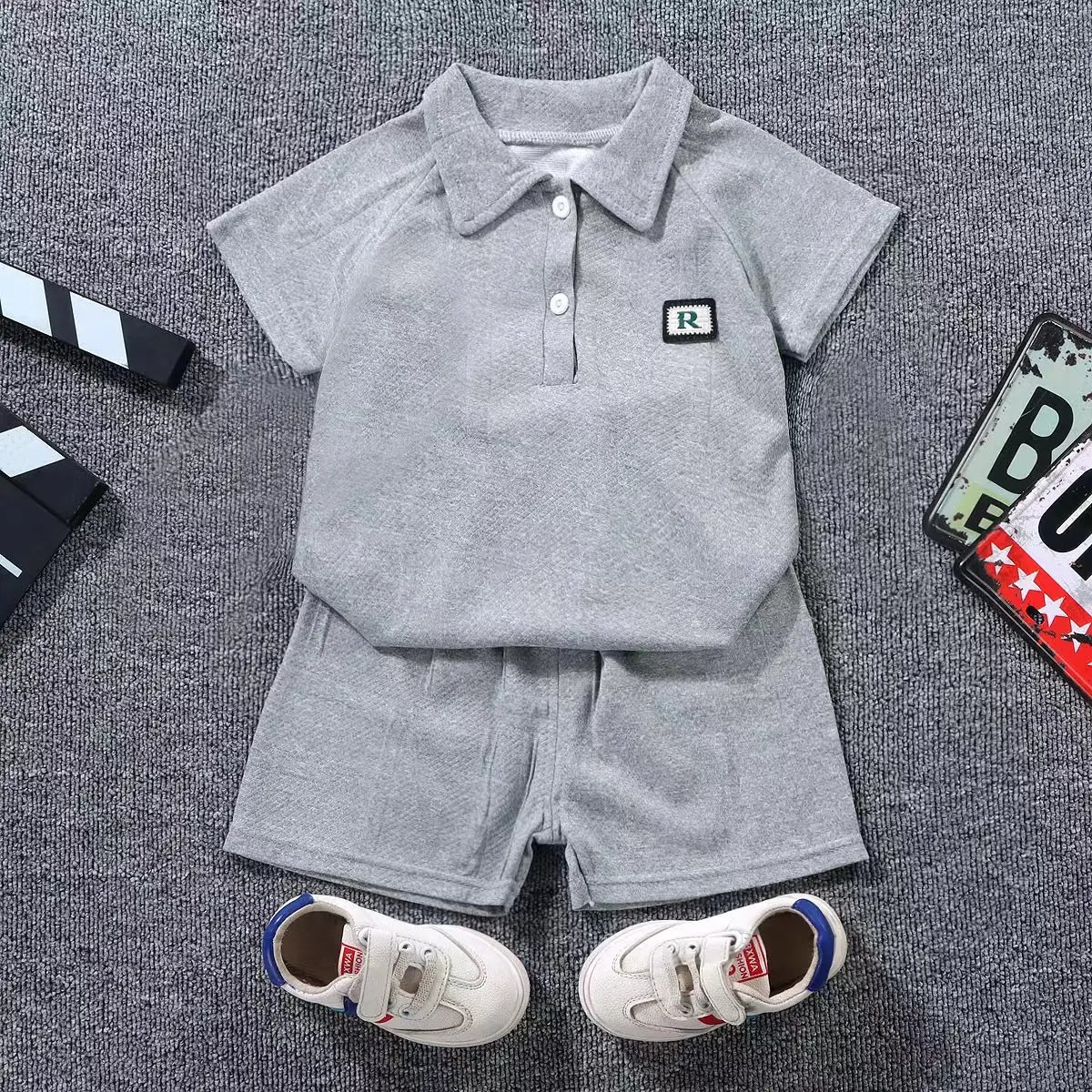 Supply Factory Wholesale Price Kids Summer Clothes Boys Shorts Suit