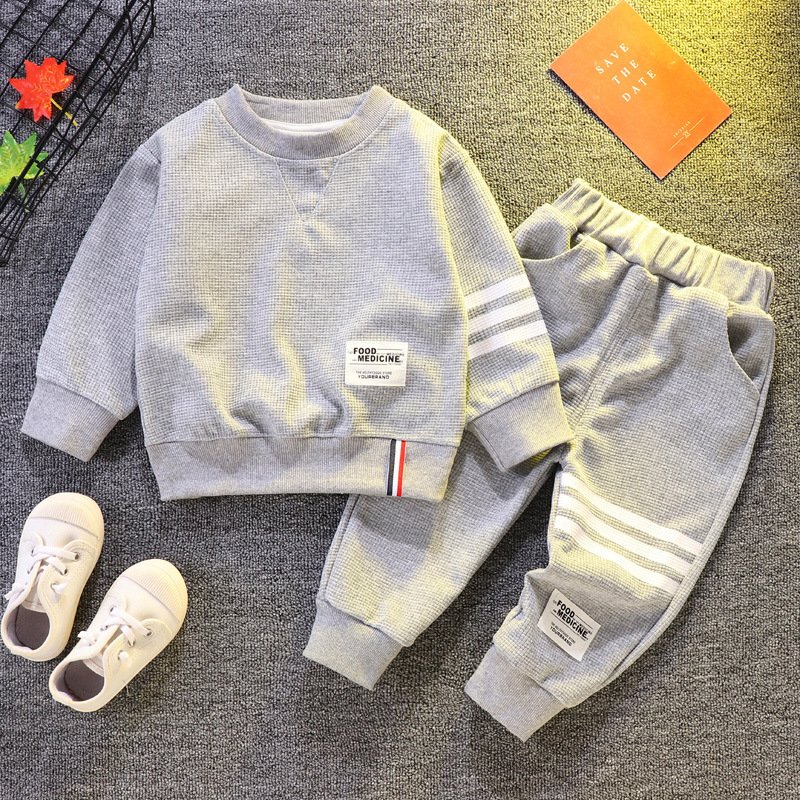 Custom embroidered kids outfit boy clothing sets child clothes custom sports tracksuit kids sweat suits 2 pieces
