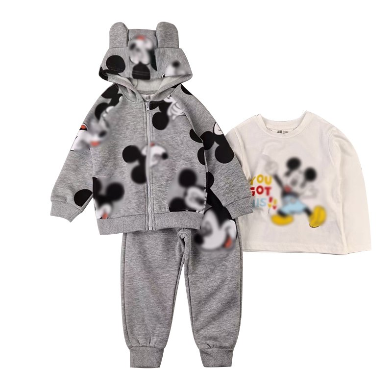 Hot Selling Winter boys clothing sets High Quality 3 pcs boys sets Printed Soft boys hoodie sets