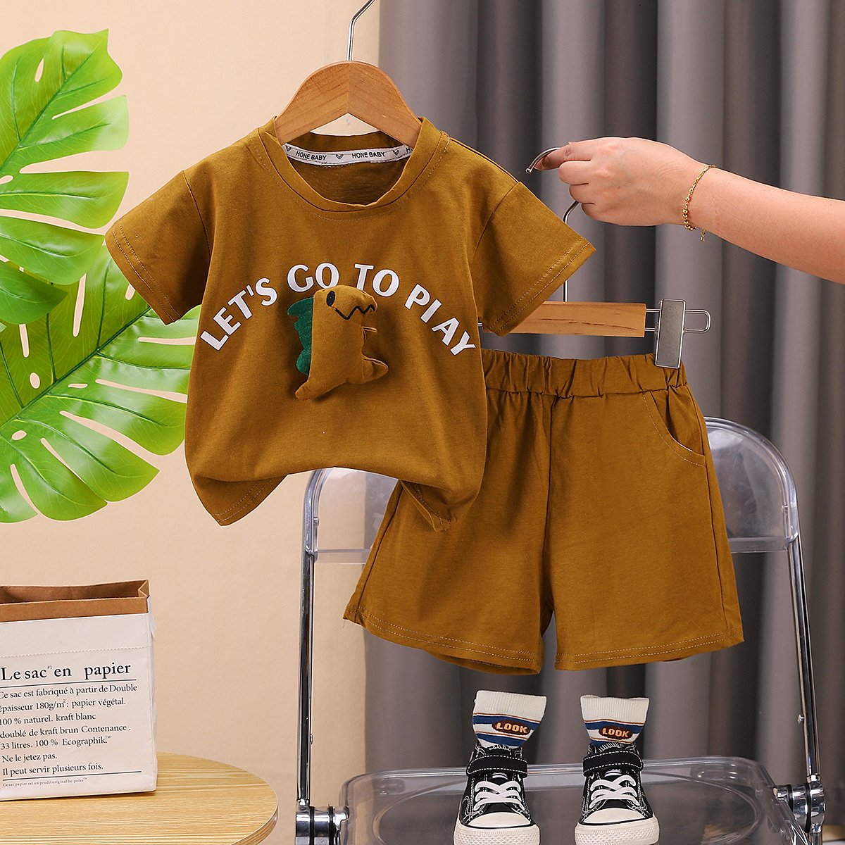 2022 Hottest New Collection Kids Boys Short Sleeve Polo Shirts and Jeans Kids Boys Clothing 2 set whole suit