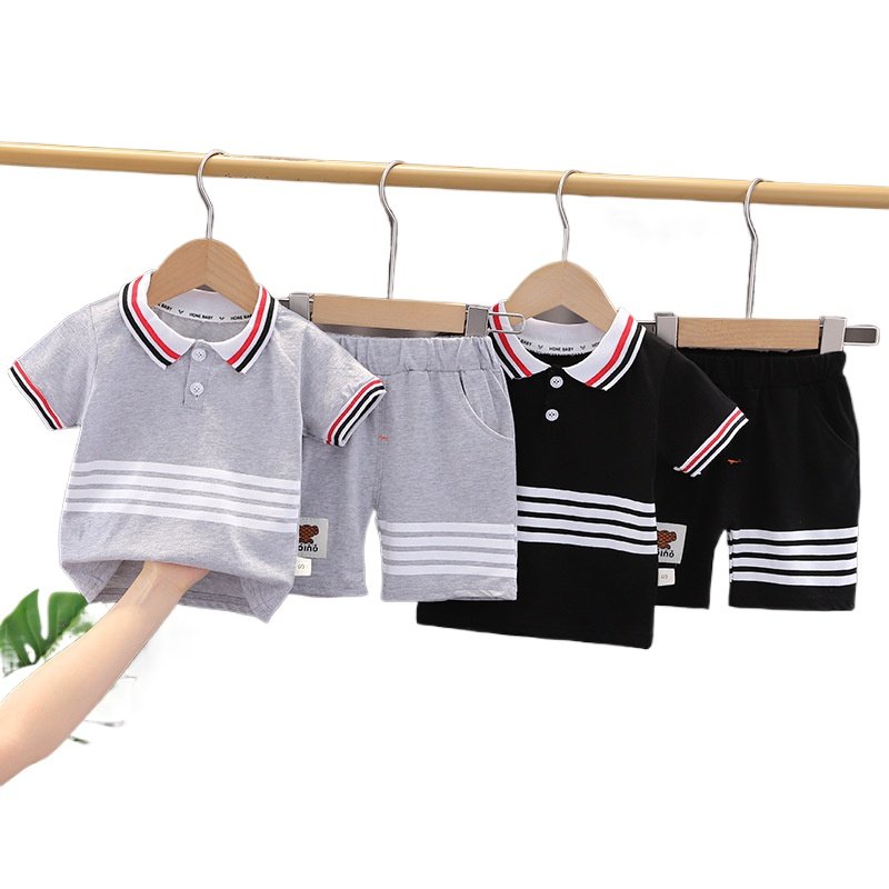 Summer Suit 2024 New Fashion Baby outfits Children Casual Sports Clothing Boys Polo Two Piece Kids Clothes Set for Toddler