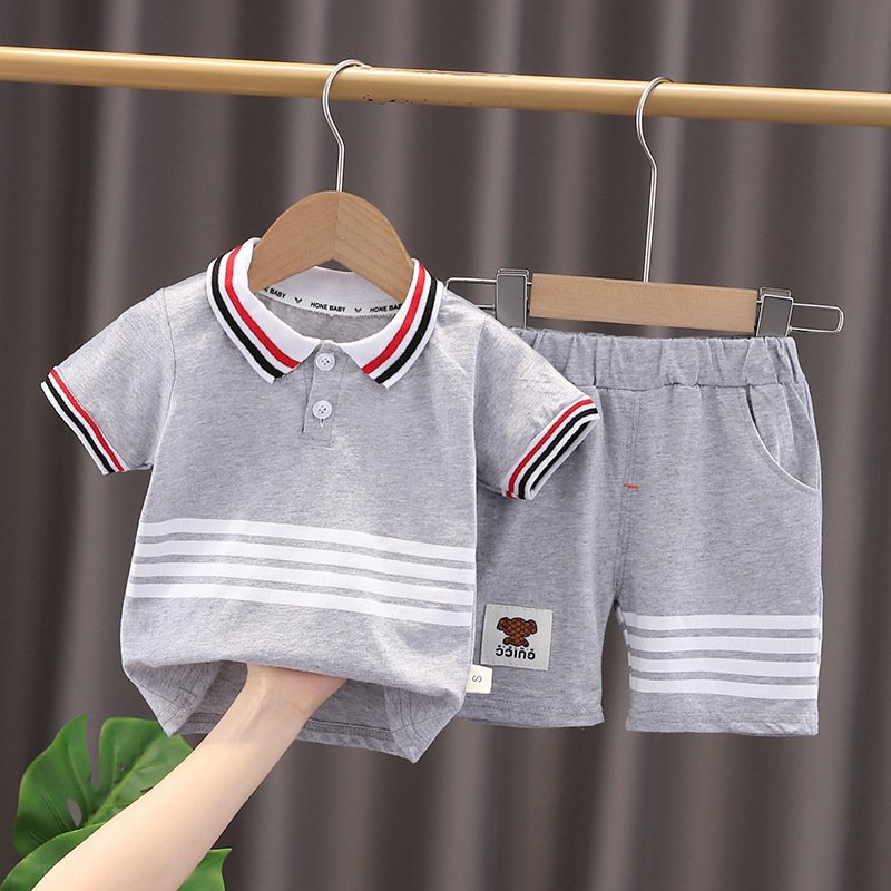 Summer Suit 2024 New Fashion Baby outfits Children Casual Sports Clothing Boys Polo Two Piece Kids Clothes Set for Toddler