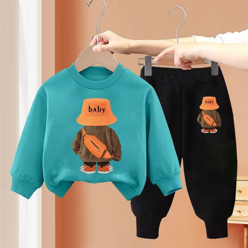 Fall boy long sleeve children's casual sports suit sweater sets wholesale kids pants autumn clothes