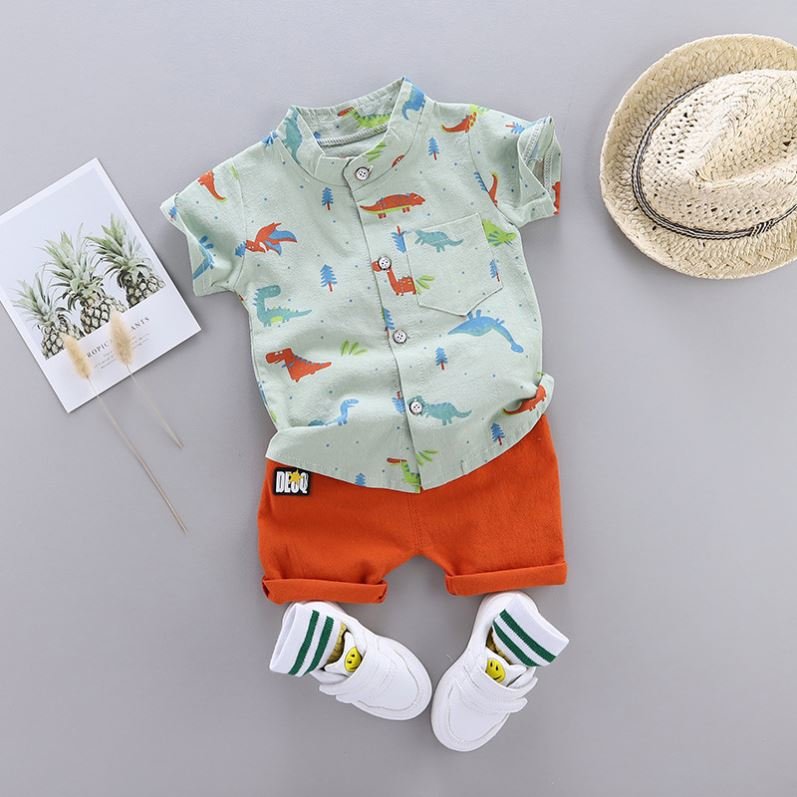 Wholesale Clothing Summer Set Children Shirt Kid Boys Clothing Baby Short Sleeve Kids 2 Piece Set