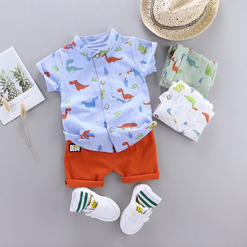 Wholesale Clothing Summer Set Children Shirt Kid Boys Clothing Baby Short Sleeve Kids 2 Piece Set