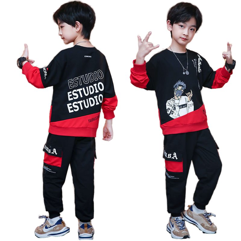 Boys suits children's leisure sports short sleeve handsome children's clothing sets leisure trousers two-piece Hawaii summer set