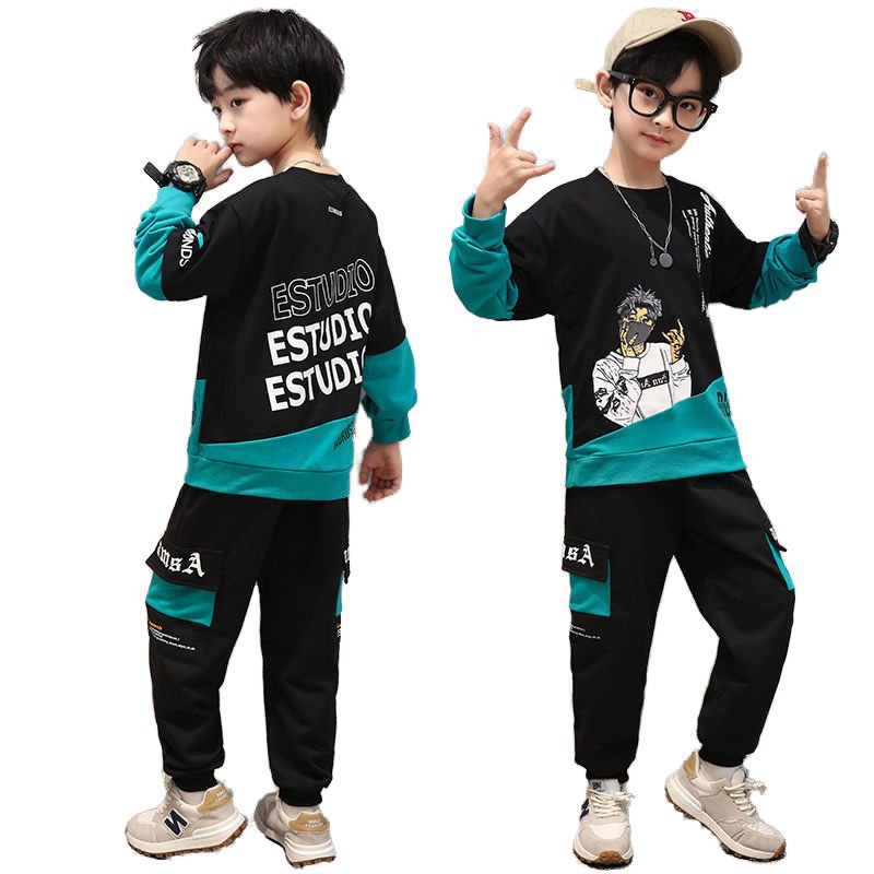 Boys suits children's leisure sports short sleeve handsome children's clothing sets leisure trousers two-piece Hawaii summer set