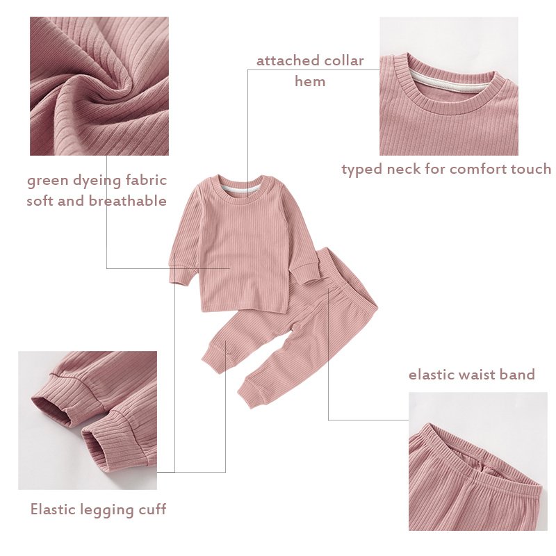 Skin-friendly Winter Baby Long Sleeve Pajamas Suits Clothes Organic Cotton Soft Baby Pajamas Set