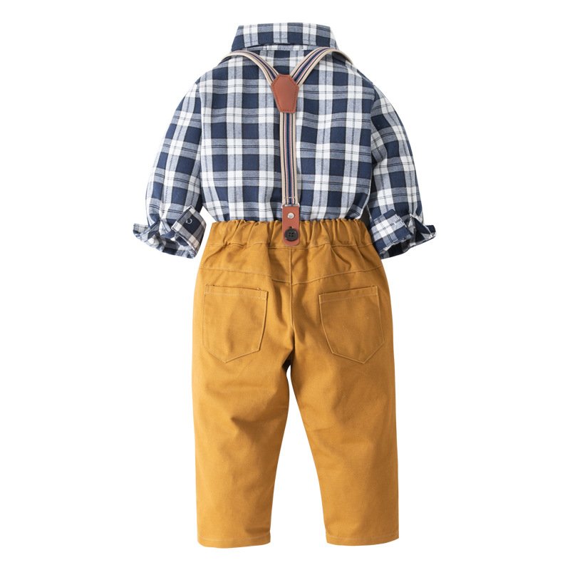 New Spring Autumn Baby Boys Clothing Set Formal Long Sleeve Shirt Toddler Boy Pants Soft Summer Baby Two-Piece Suit Hat 3pcs