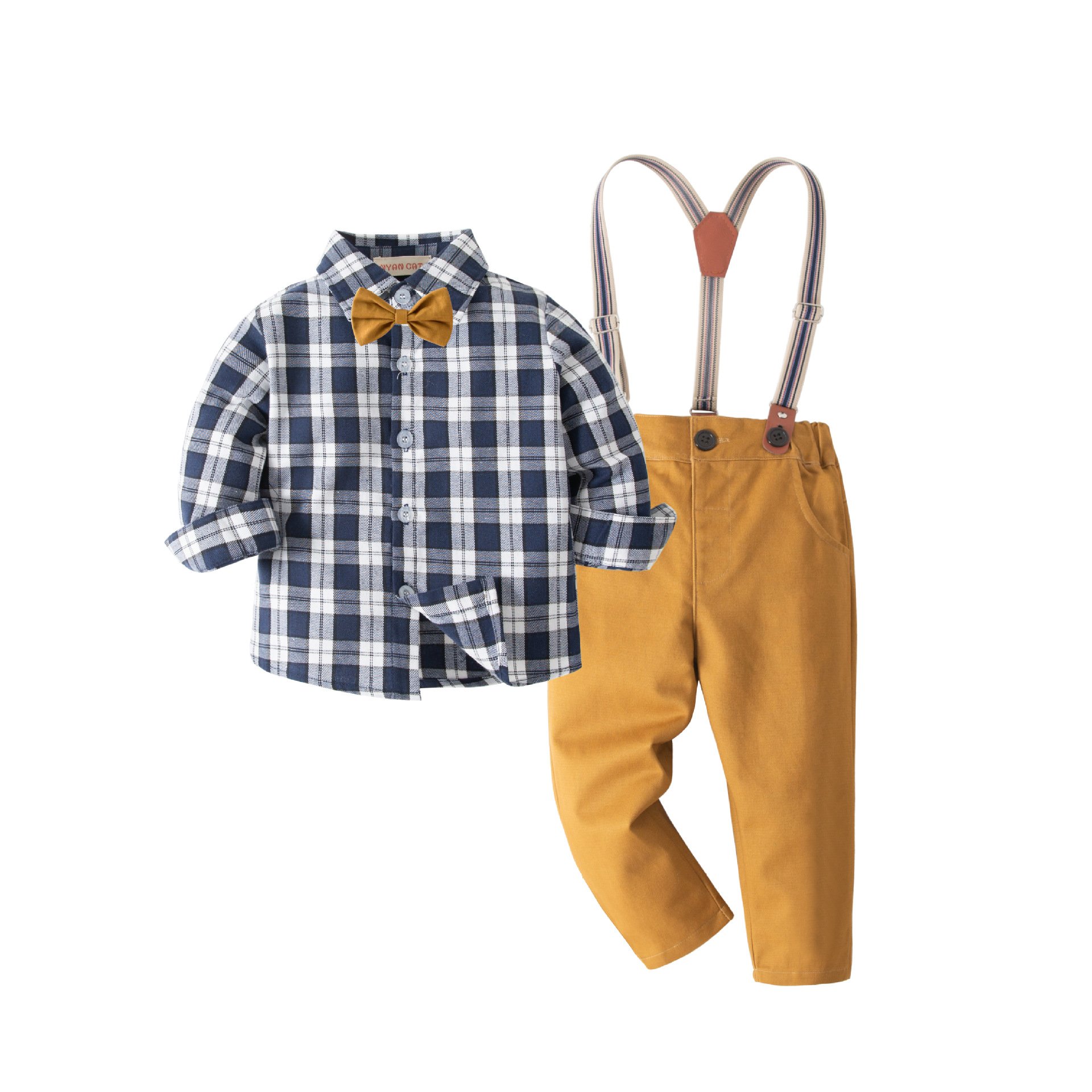 New Spring Autumn Baby Boys Clothing Set Formal Long Sleeve Shirt Toddler Boy Pants Soft Summer Baby Two-Piece Suit Hat 3pcs