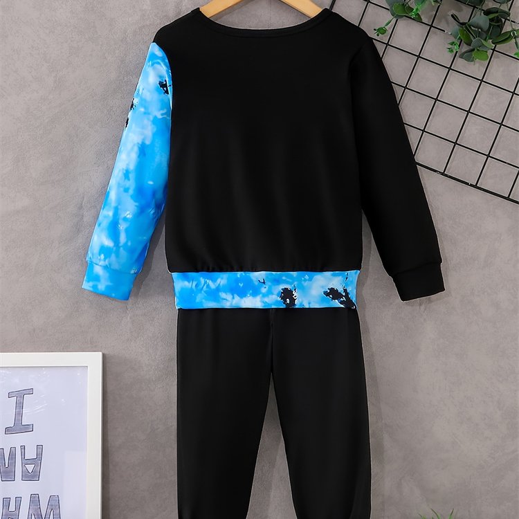 Customized Sports Boys Kids Clothing Set Long Sleeve Round Neck Sweatshirt And Pants Casual Comfortable Boys Clothing Set