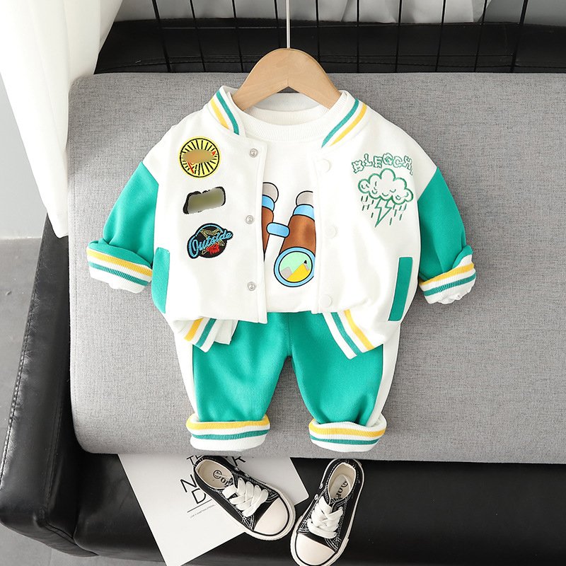 2023 Baby Boy Clothes Outfits Casual Single Breasted Shirt Trousers 2Pcs Toddler Clothing Baseball Uniform Infants Baby Boy Suit