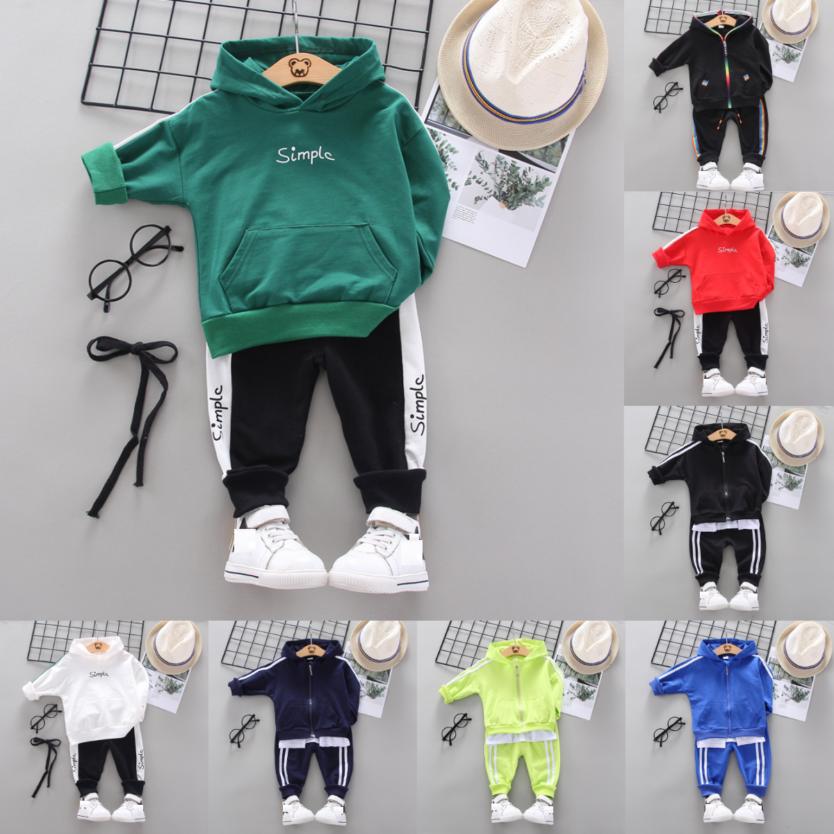 Kids Clothes Support Customized Boys Spring and Autumn clothes Sweatshirt Hoodie Jacket And Pants For 1-3Y Children Clothing Set