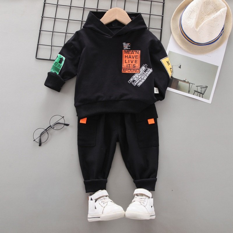 Kids Clothes Support Customized Boys Spring and Autumn clothes Sweatshirt Hoodie Jacket And Pants For 1-3Y Children Clothing Set