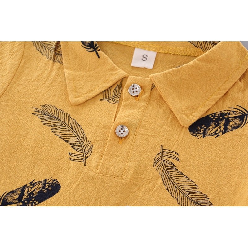 2023 New Arrivals Feather Summer Casual Printed Baby Clothes Boys Clothing Sets Style Trend Children's Outfits For Boys