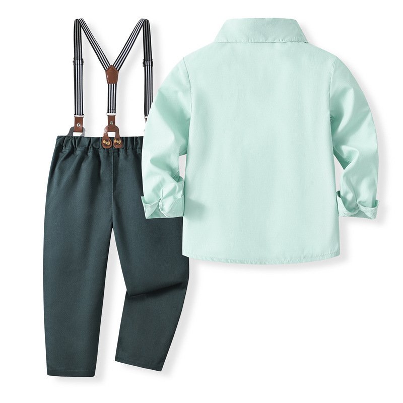 Boys children clothing spring and autumn birthday party suits formal baby shirt overalls suit