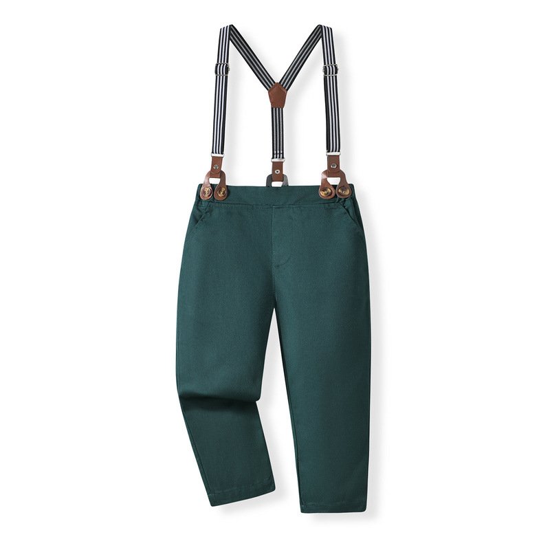 Boys children clothing spring and autumn birthday party suits formal baby shirt overalls suit
