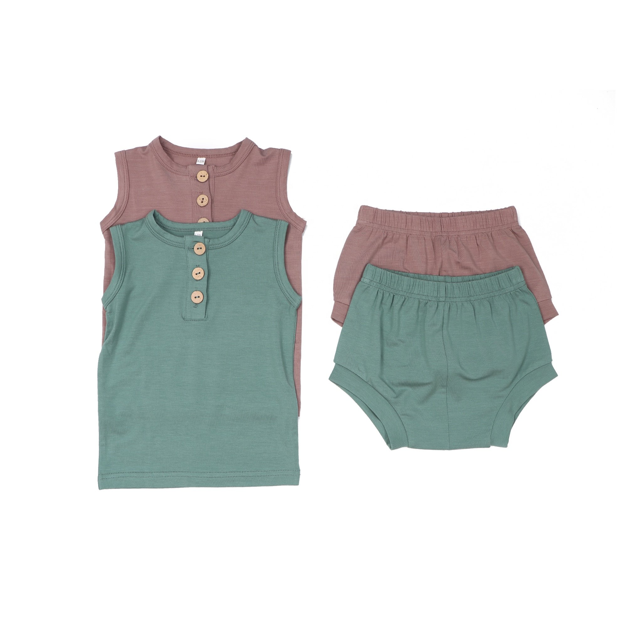 Custom Baby Boys Clothing Sets Sleeveless Toddler Children's Clothing Set Plain New Short Baby Vest Summer Baby Clothing