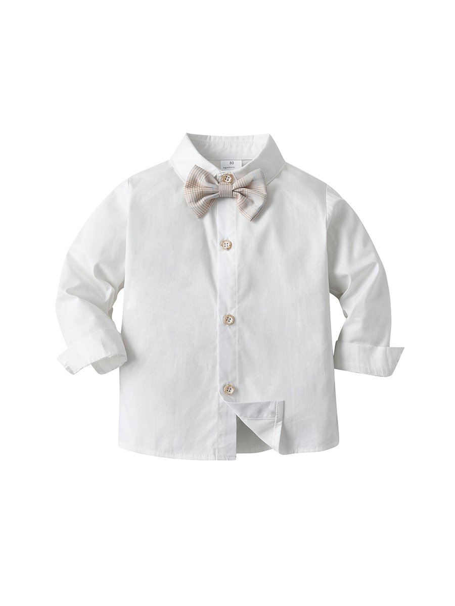Factory Wholesale Baby Boys Formal Wear Wedding Clothes Suits Long Sleeve Shirt Formal Waistcoat Suits Boy Clothing Sets