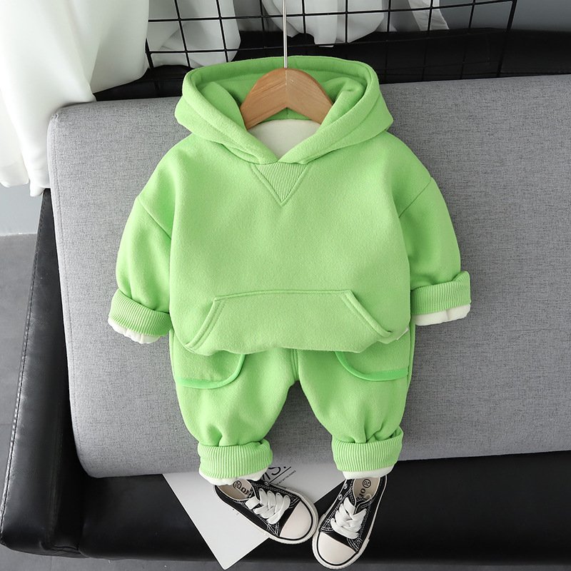 Sunny Baby New Arrival 0-4T Boy Sets Casual Daily Wear Children's Clothing Sets Hooded Thick Kids Clothing Sets