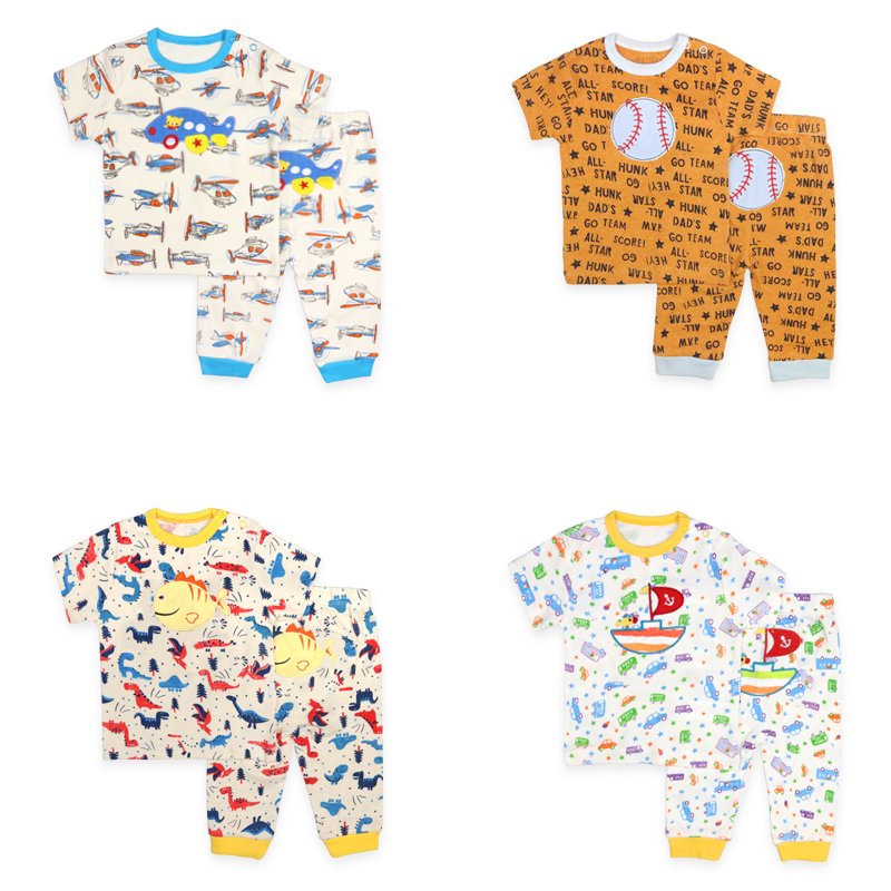 weaning baby set Baby Cloth Cute Print Summer Cotton Unisex Clothing Set Fashion Hot Saleorganic cotton kids clothes Baby Suit