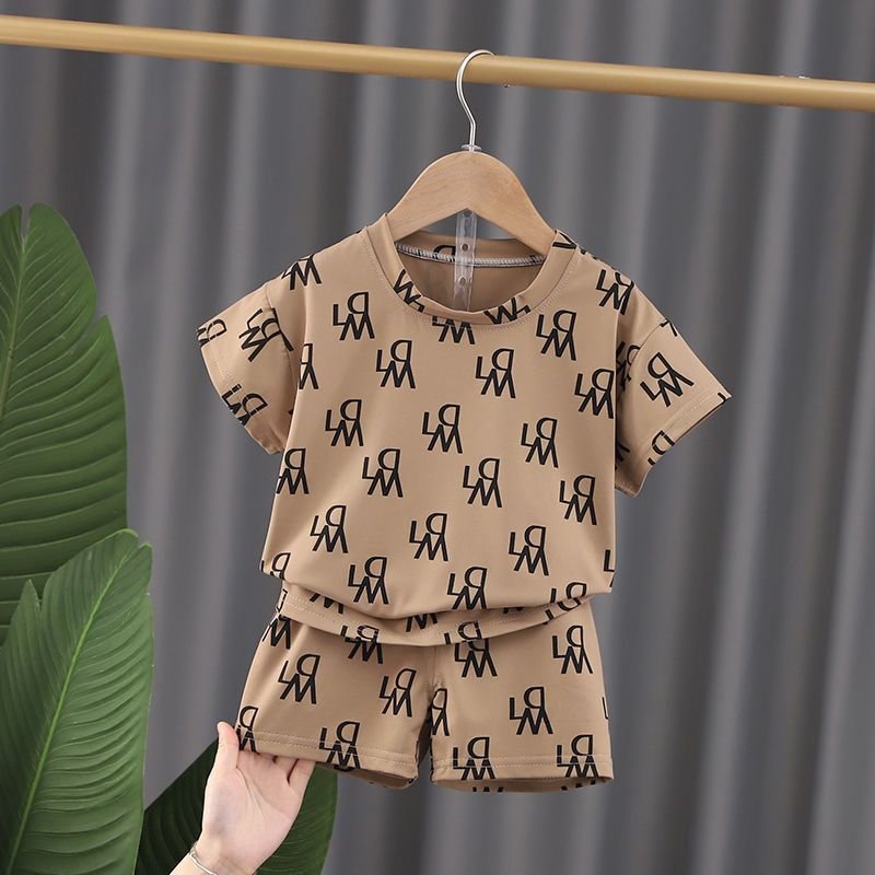 18 Months Baby Boys Clothes Baby Boys Outfits 18-24 Months Toddler Baby Boys Short Sleeve Monogram Top Shorts 2PCS Set White