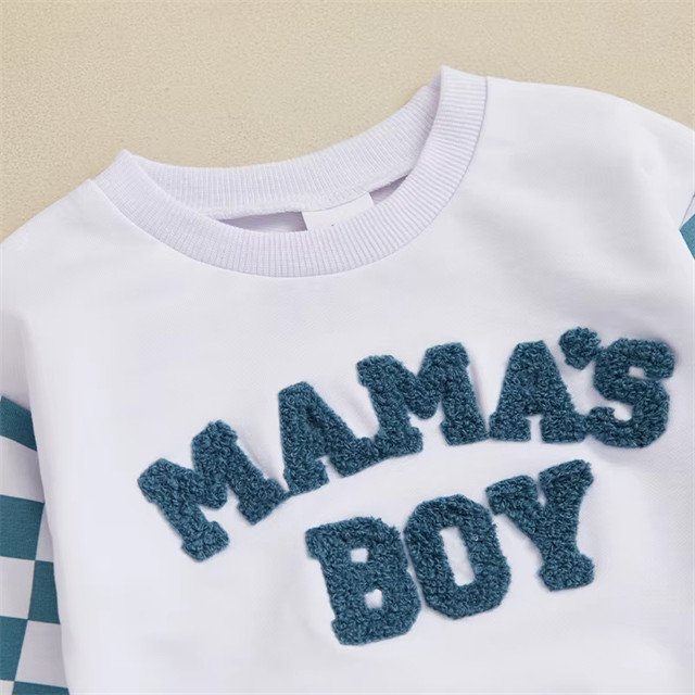 1 Pcs Private MAMAS BOY Letter Cotton Outfit Autumn Newborn Infant Toddler Clothes Top Pants Baby Boys Clothing Set