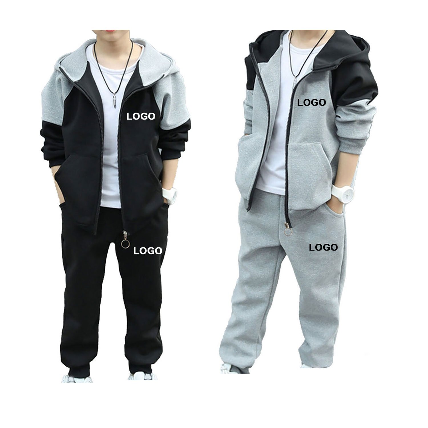Wholesale Custom Boutique Kids Tracksuits Cheap Boys Clothing Sets Plus Size Woolen Sweatsuits Made in Pakistan