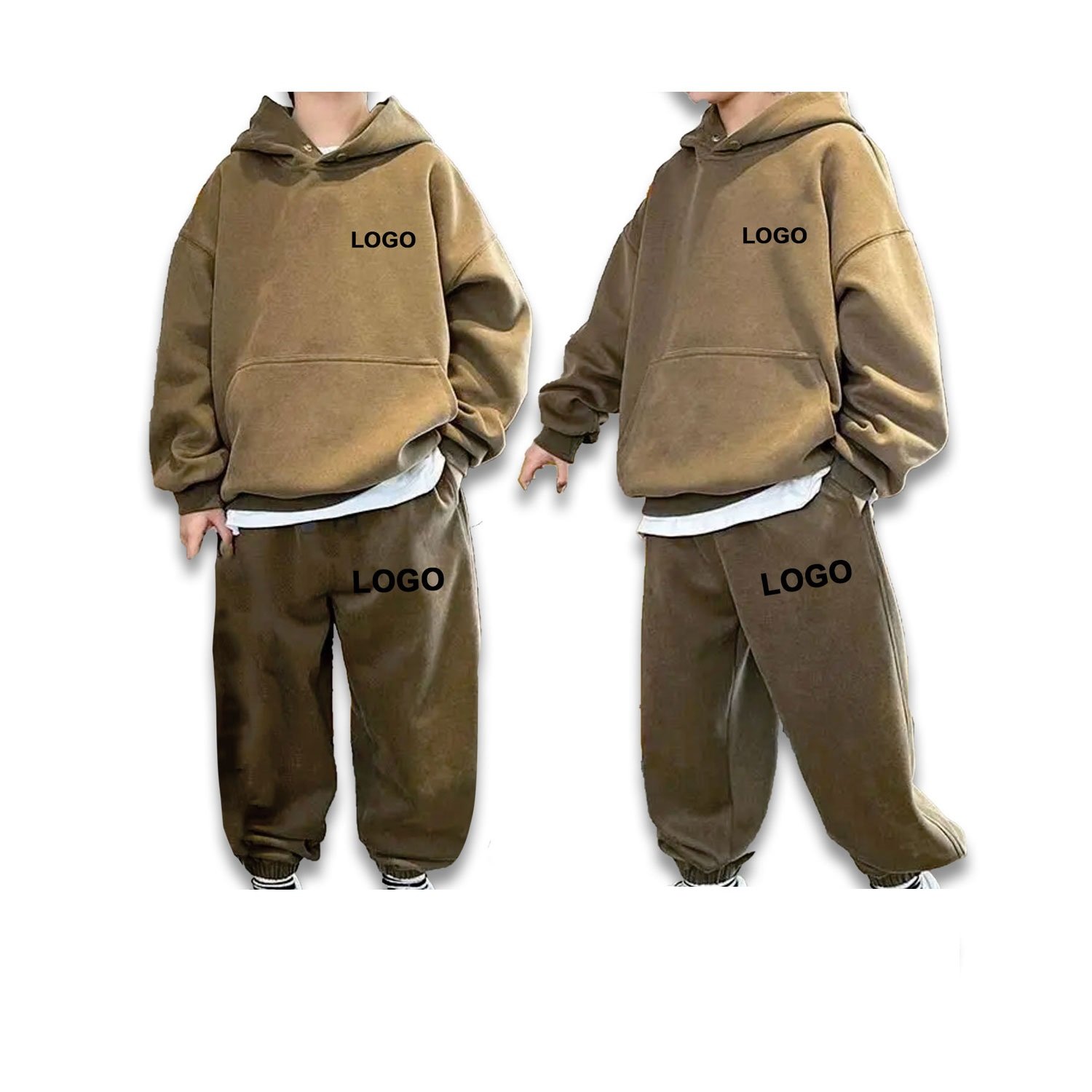 Wholesale Custom Boutique Kids Tracksuits Cheap Boys Clothing Sets Plus Size Woolen Sweatsuits Made in Pakistan