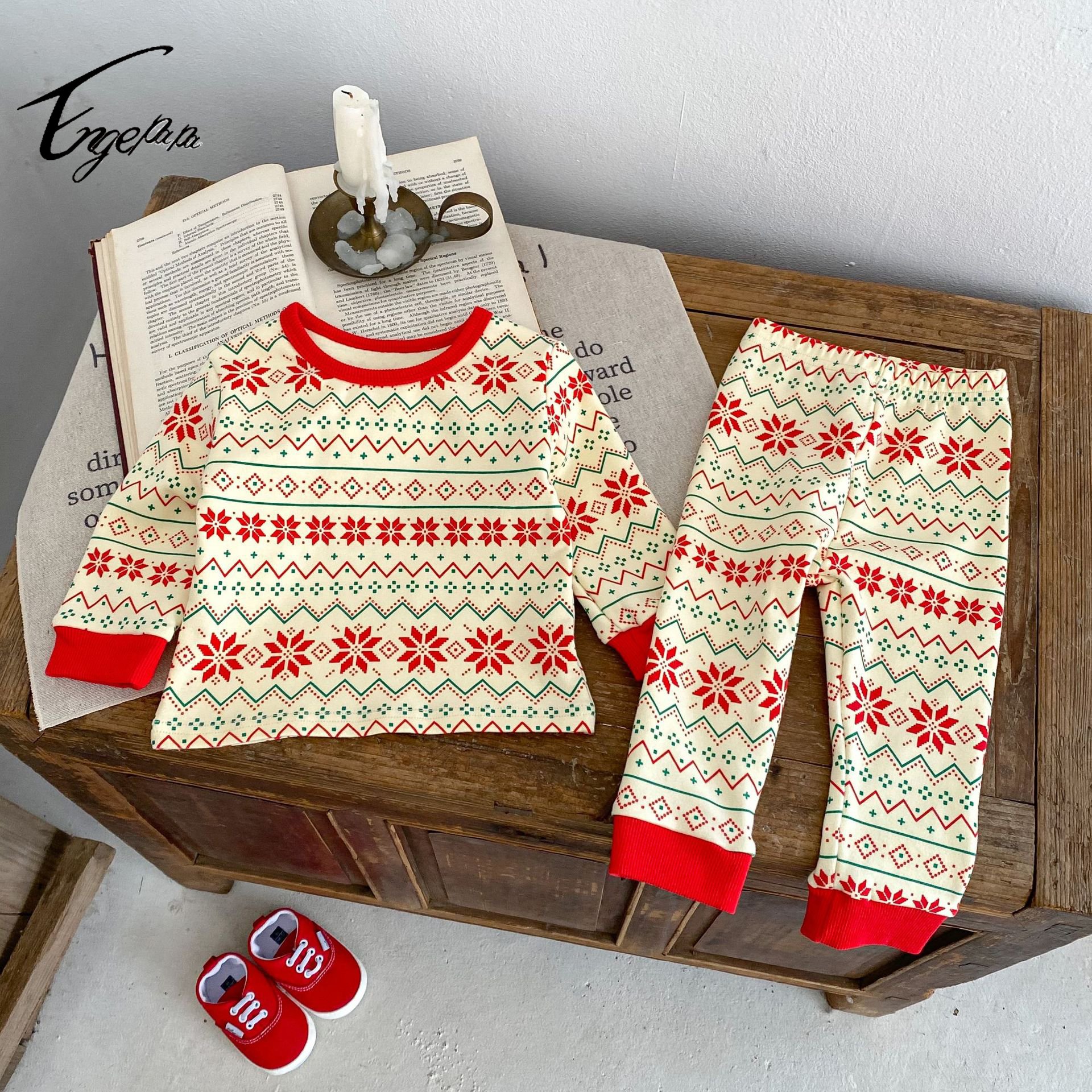 Engepapa fall Christmas 0-3 years unisex infant sweater Toddler Clothing Newborn Printed set baby boy pullover