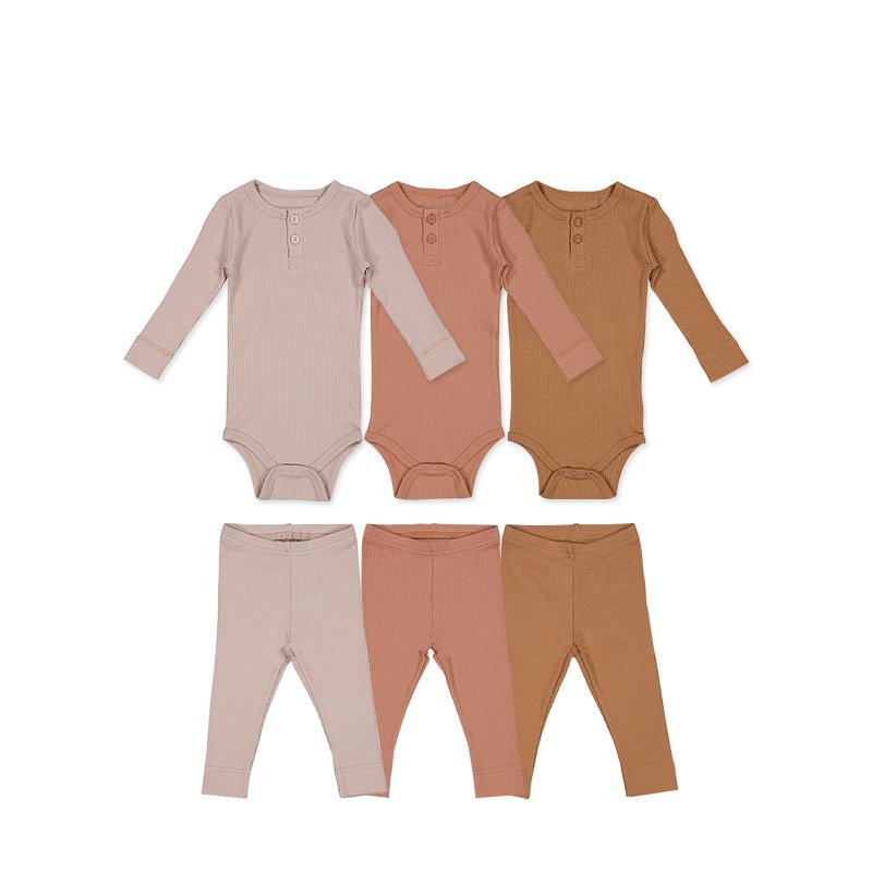 Autumn Newborn Infant Toddler Boys Girls Clothes Set Long Sleeve Modal Cotton Ribbed Romper Baby Bodysuit Set