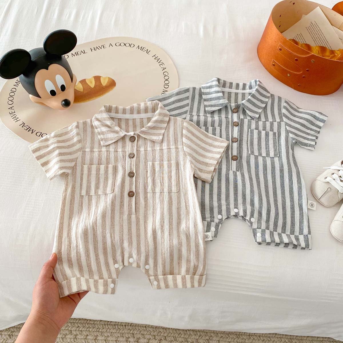 Conyson Infant Baby Girl Summer Jumpsuit Set Floral Elasticated Bust Sleeveless Strap Ruffled Romper with Bow Headband Outfit