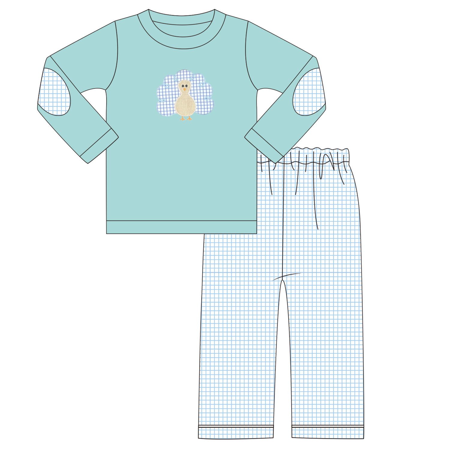 Boyis boutique custom cute dinosaur baby boys pullover clothing set