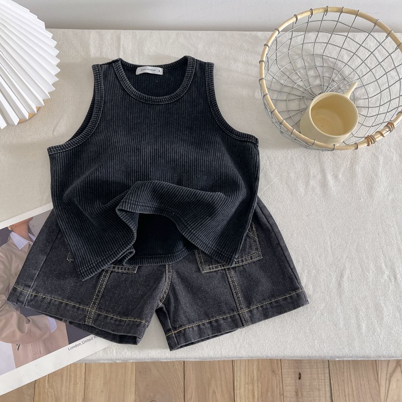 Sleeveless Boys Girls clothes 2Pcs Infant Stretchy Soft Vest Tops Shorts Suit Kids Boys clothing sets