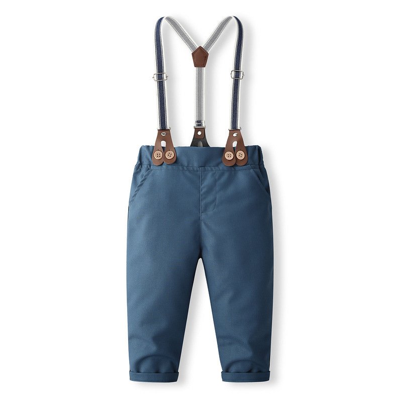 3 pieces Baby Boy Clothes Bow Tie Romper Shirt and Suspenders Pants Toddler Boy Clothes Birthday Formal Outfit Baby Clothing Set