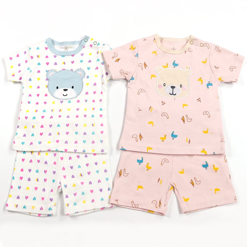 2024 Wholesale Toddler Boy Clothing Cotton Short Sleeve Print T Shirt Embroidery Shorts Beach 2 PCS Baby Girls Clothes Sets