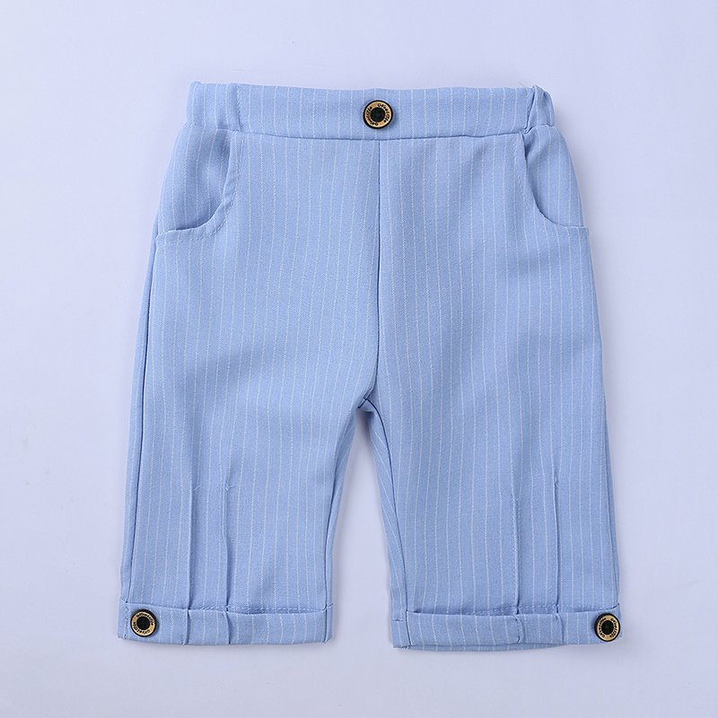 kids clothing wholesale summer short sleeve striped bowtie shirt False vest children's clothing boys set