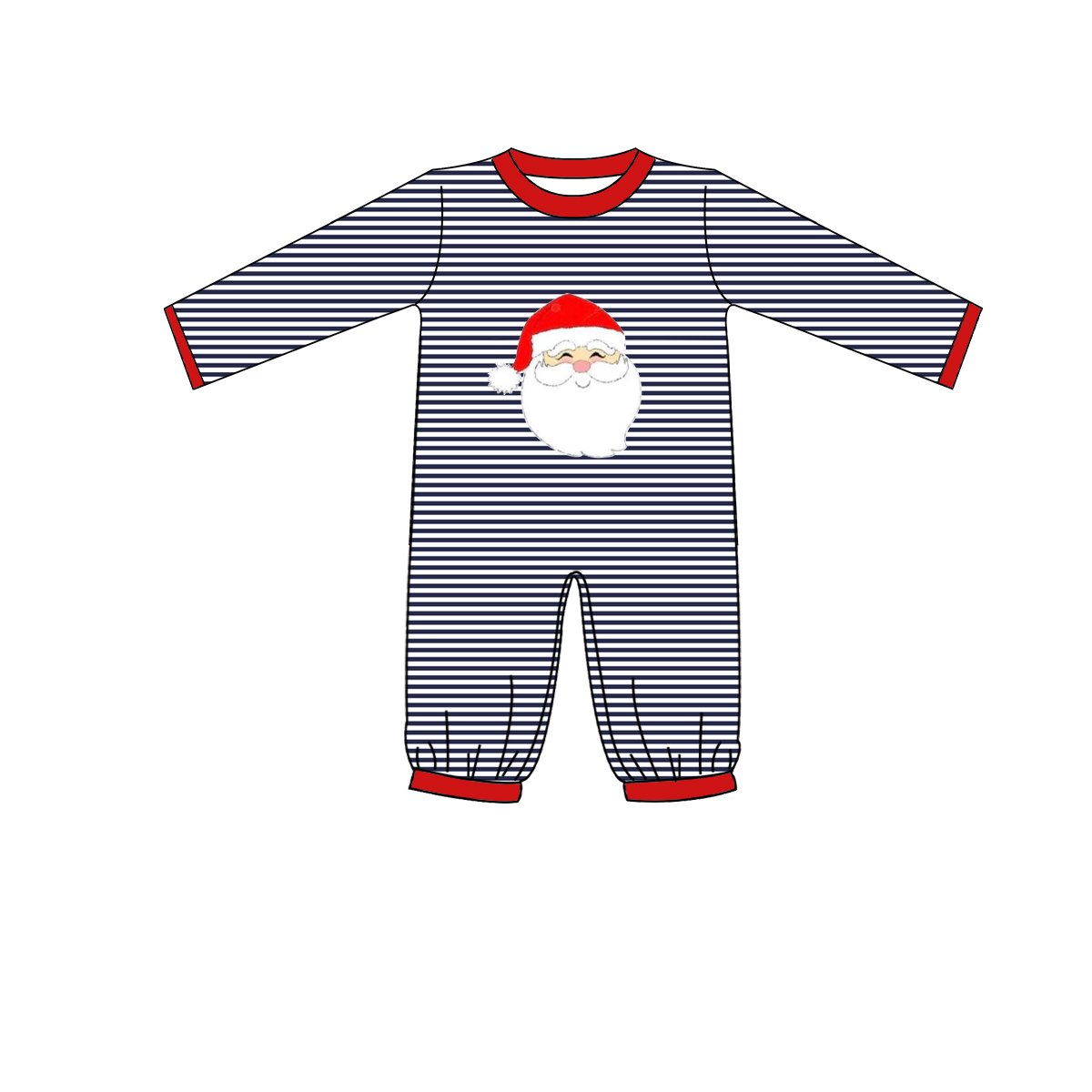 New Design Customized Sibling Kids Clothing Santa Applique Boys Clothing set