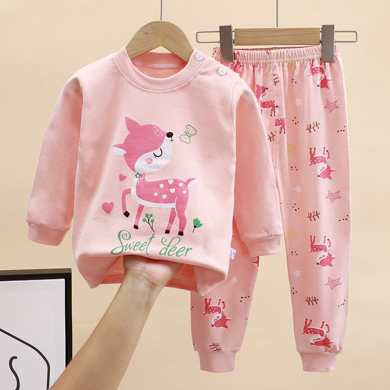 Wholesale Price 100% Pure Cotton Children Girls Boys Clothing Sets Kids Pajamas sets