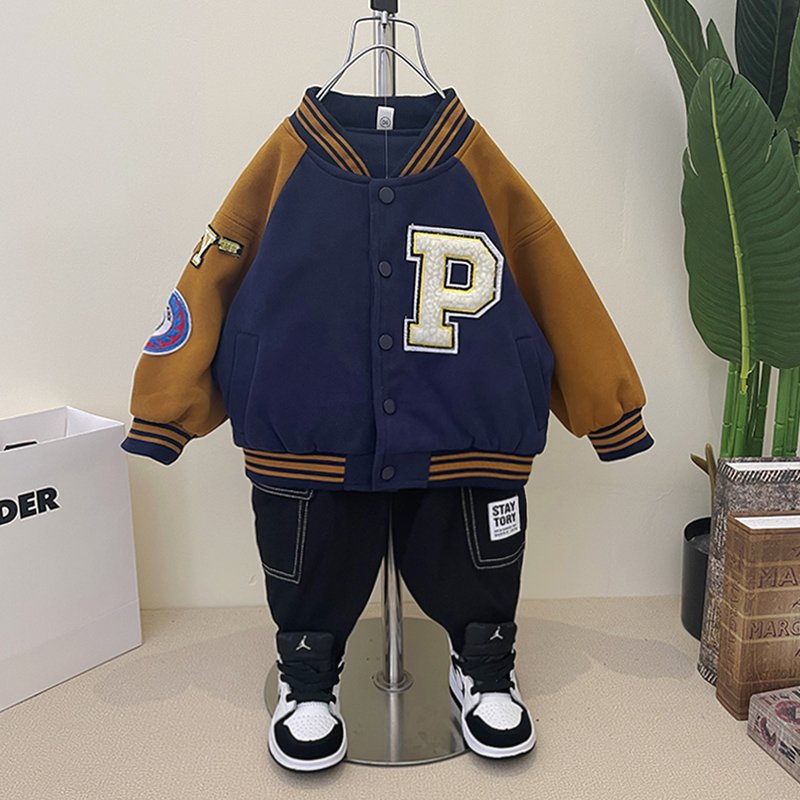 Wholesale Kids Clothes Long Sleeve Set Children's Clothing Solid Colors Sports Set Casual Boys Clothing Sets 2pcs Sweat Suits