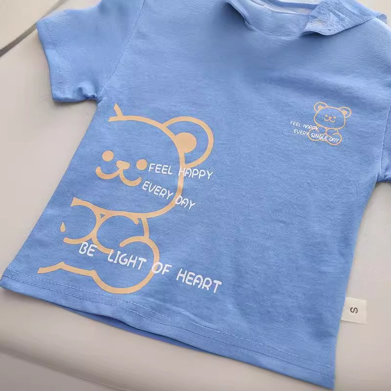 Kids Short Sleeve Summer Wear Boy Children T-shirt Denim Shorts Clothing Two Piece Jeans Clothes Sets Toddlers
