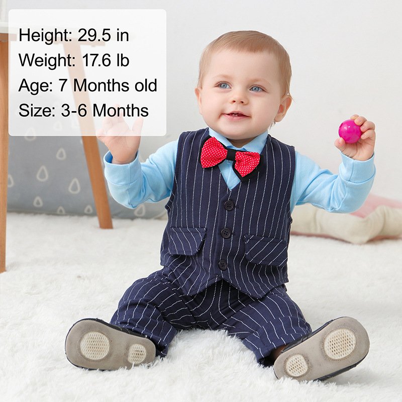 Gentleman Clothes Suit Baby Boys Clothing Sets 1 to 3 Years Toddler Clothes Boy Formal Outfit Vest Set Baby Boys Party Wear 2PCS